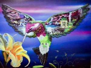Moonlit Peacocks