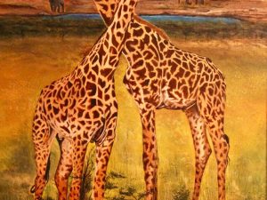 Sahara curiosity 24 x 36 acrylic painting